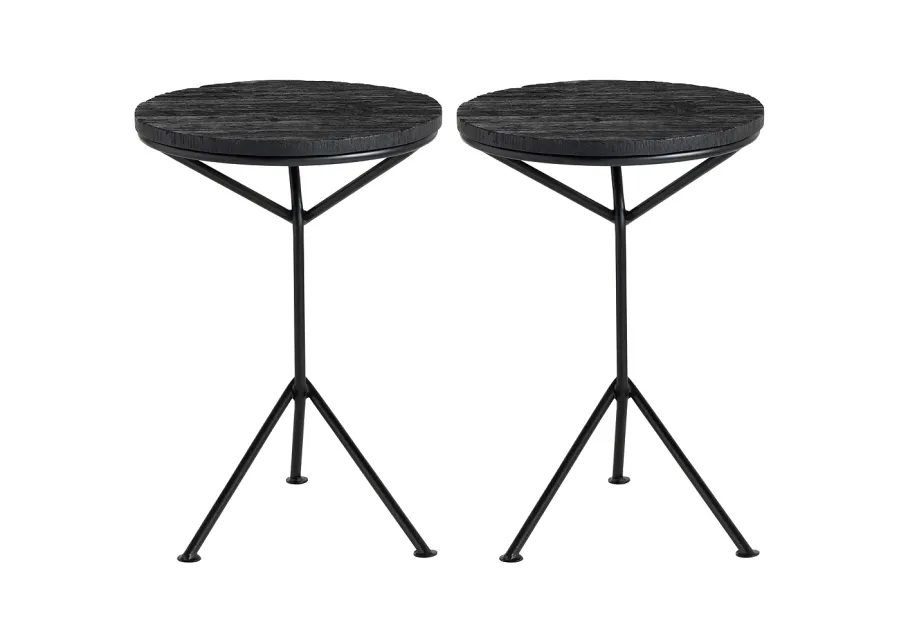 Crestview Collection Obsidian Wooden Accent Tables