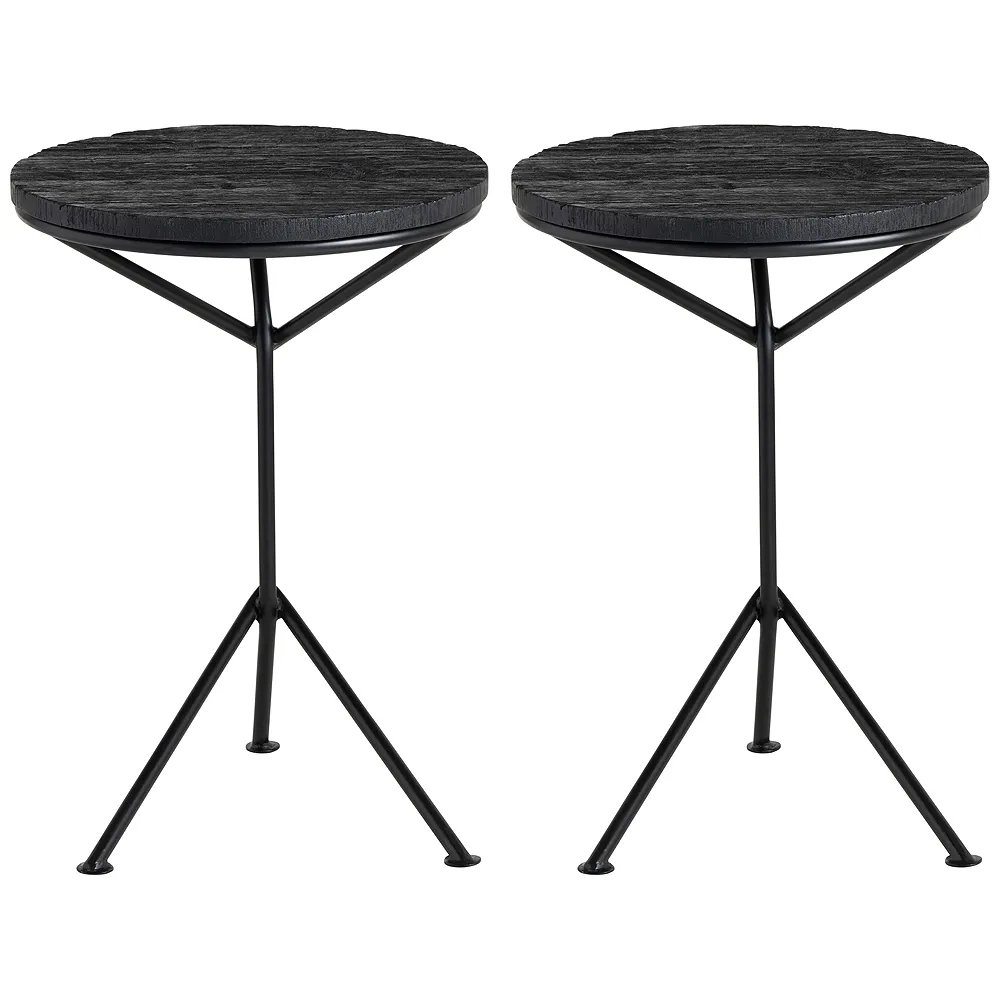 Crestview Collection Obsidian Wooden Accent Tables