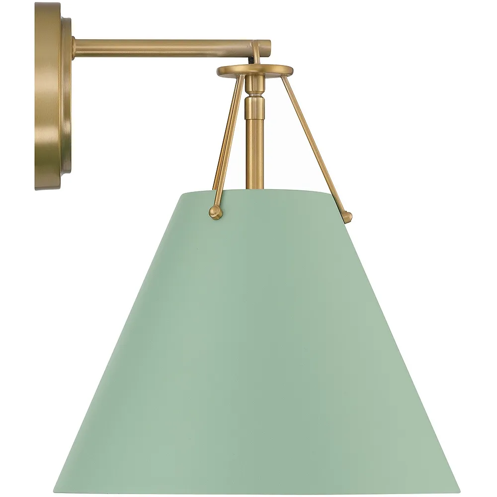 Crystorama Xavier 1 Light Vibrant Gold + Green Task Sconce