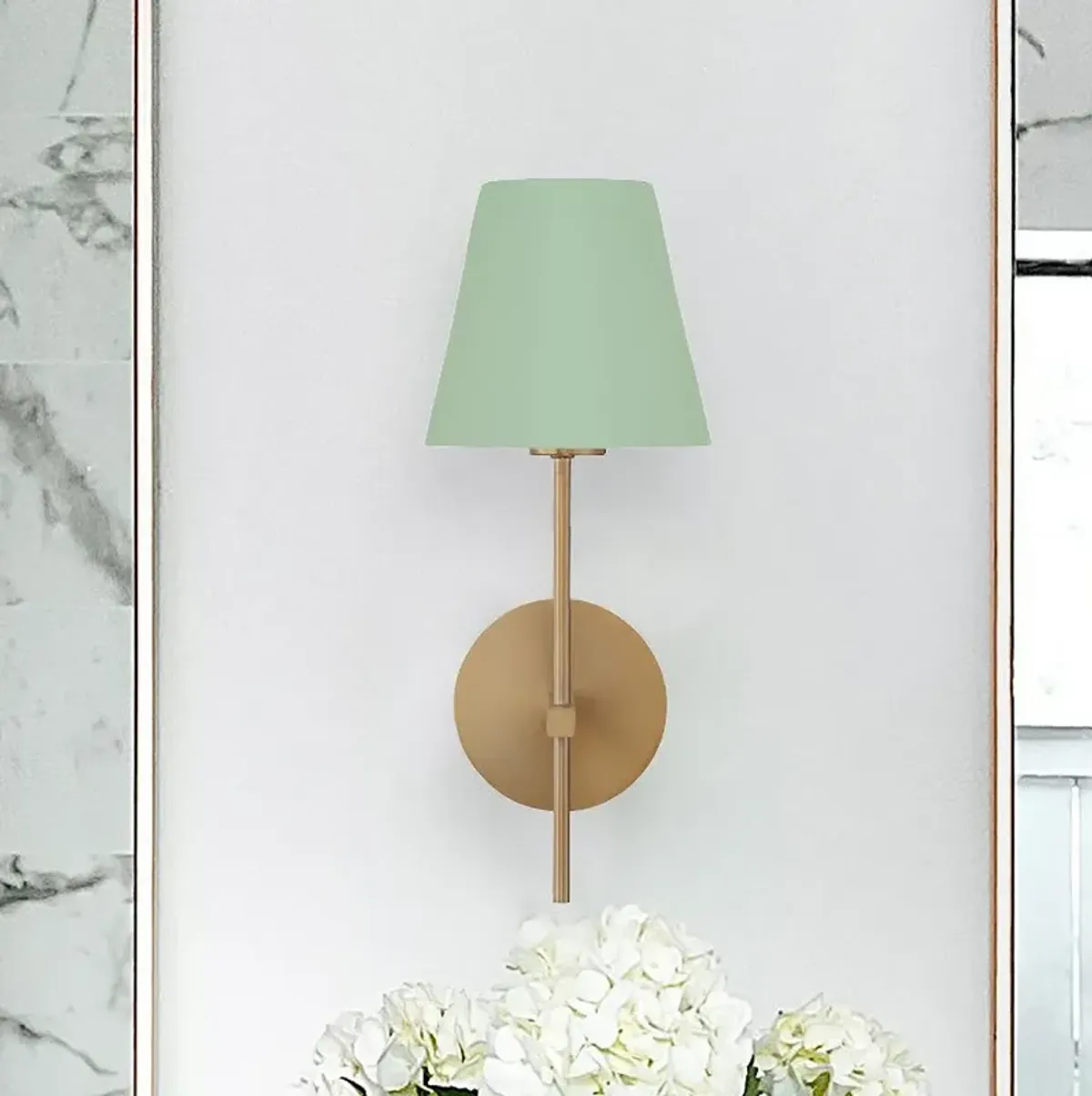 Crystorama Xavier 1 Light Vibrant Gold + Green Sconce