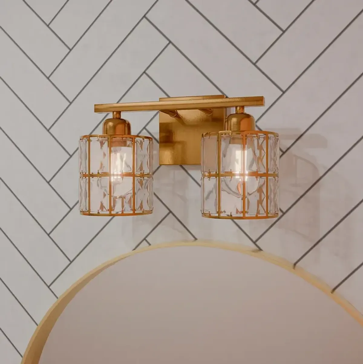 Gibson 2-Light Aged Brass Bath Light