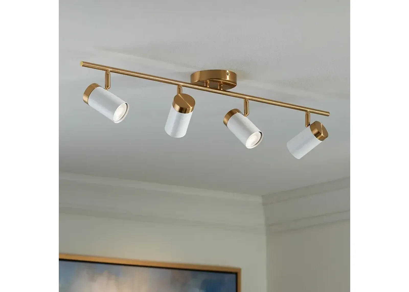 Pro Track 4-Light White/Gold LED Track Fixture