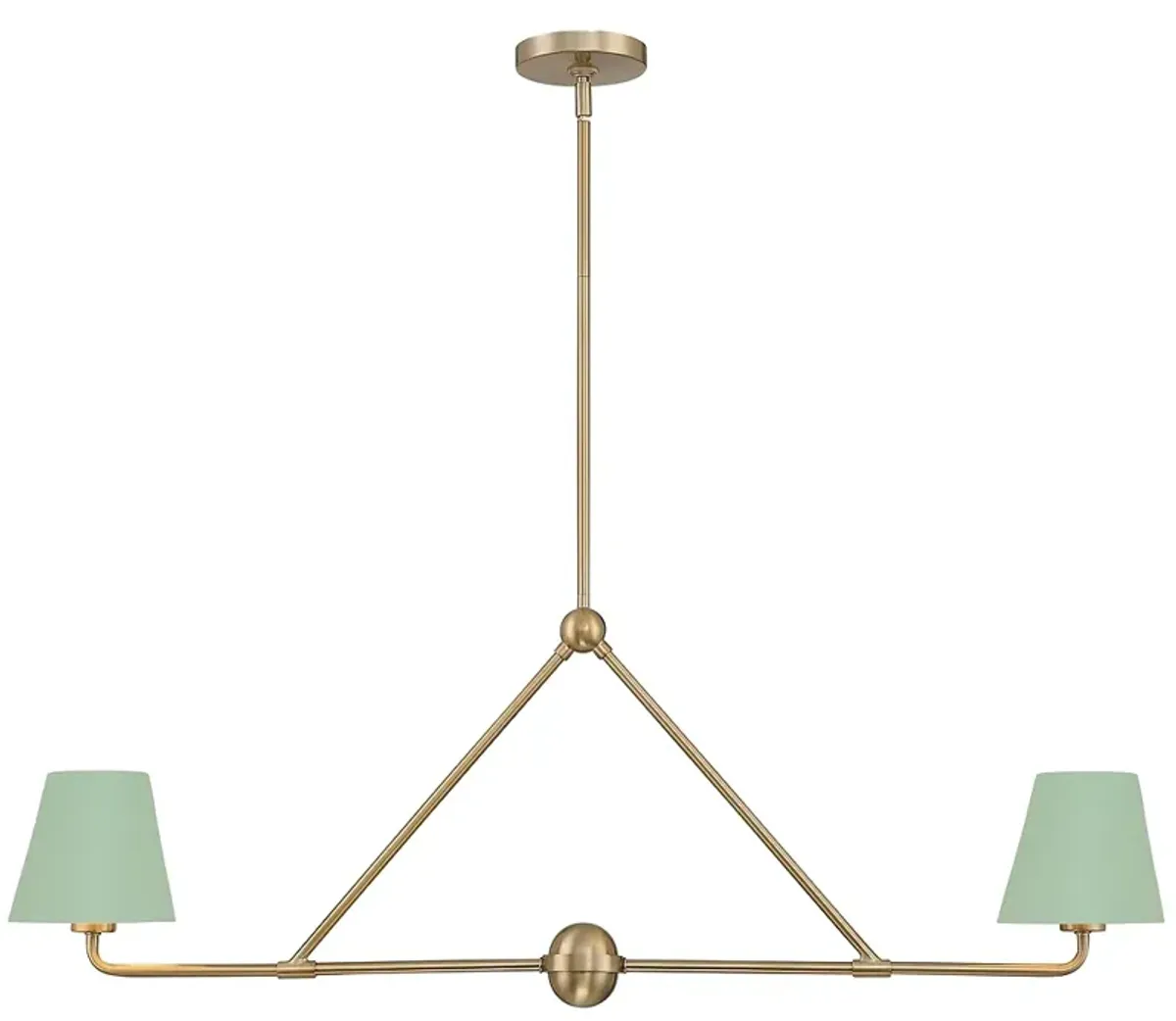 Crystorama Xavier 2 Light Vibrant Gold + Green Chandelier