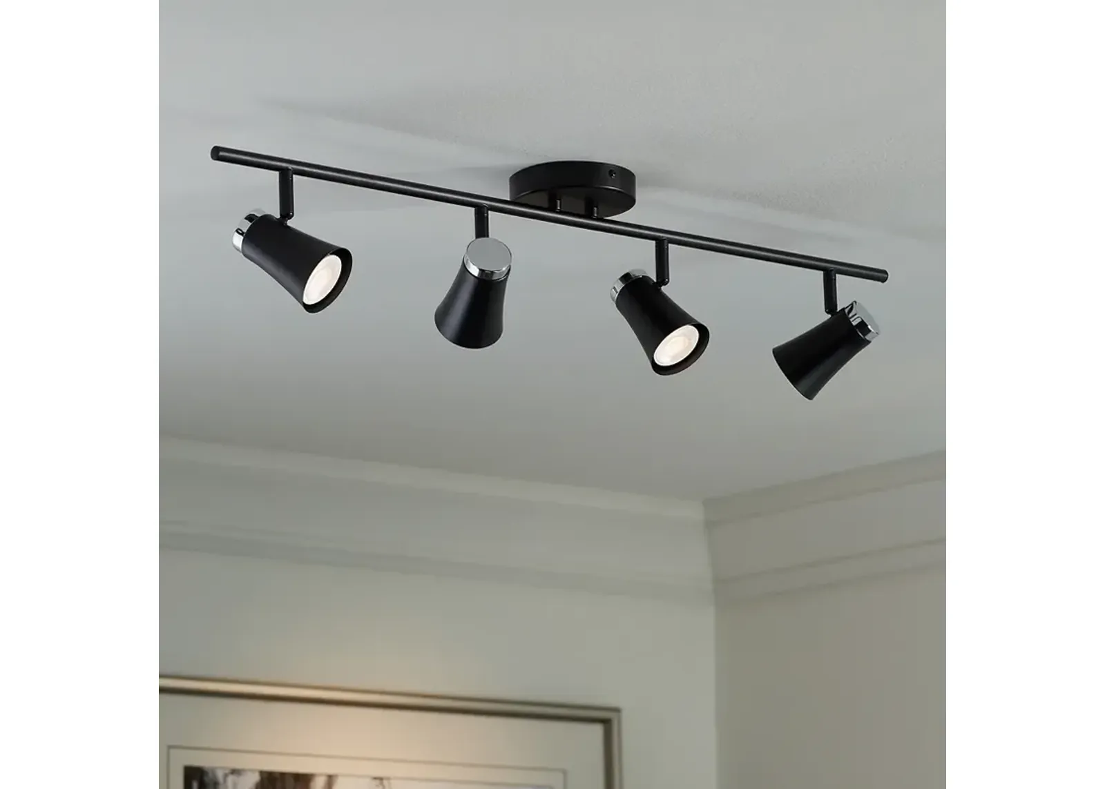 Pro Track  4-Light Black-Brushed Nickel LED Track and Ceiling Fixture