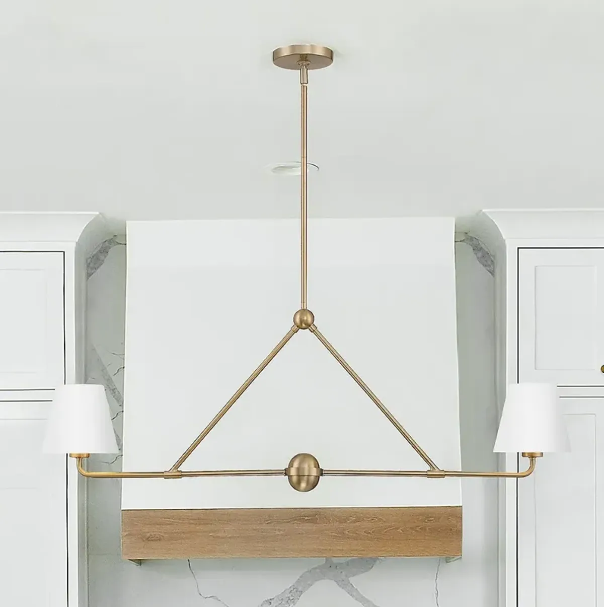 Xavier 42" Wide Vibrant Gold 2-Light Linear Chandelier