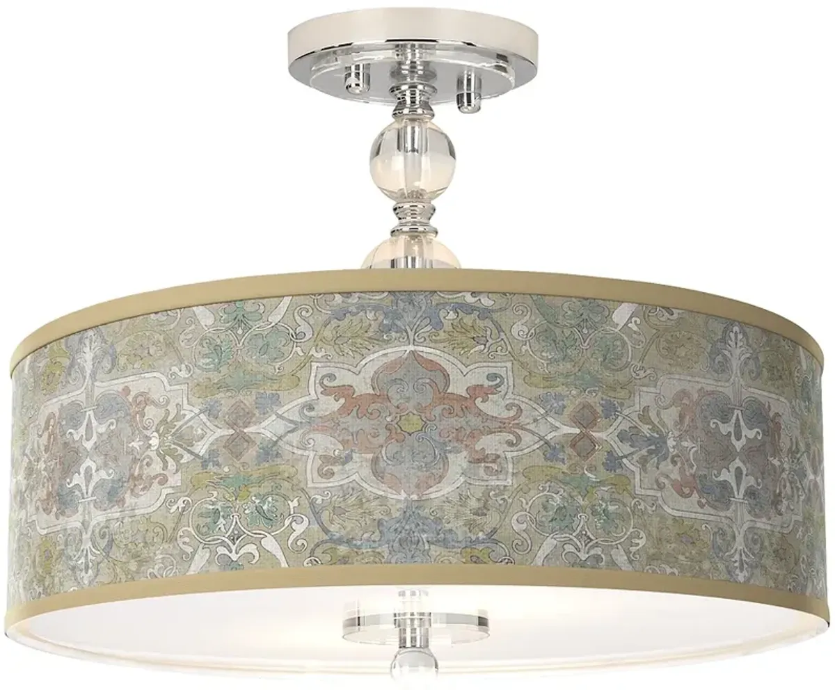 Lucrezia Giclee 16"W Chrome Semi-Flush Ceiling Light