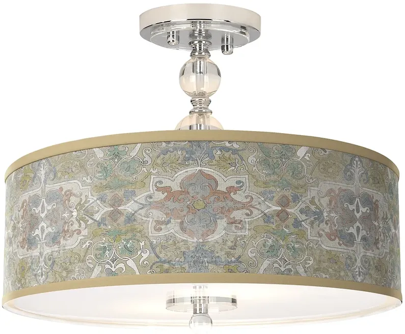 Lucrezia Giclee 16"W Chrome Semi-Flush Ceiling Light