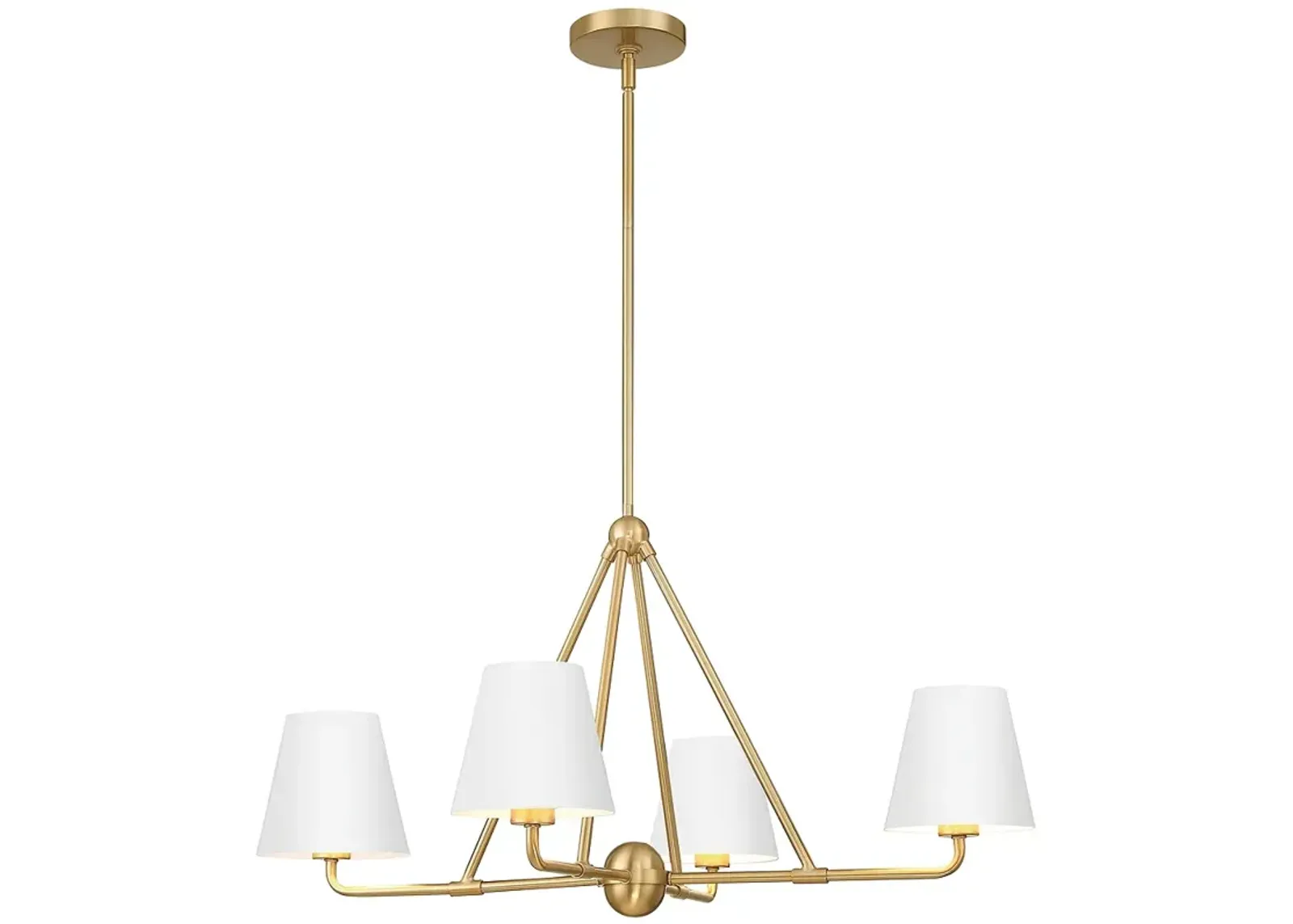 Crystorama Xavier 4 Light Vibrant Gold + White Chandelier