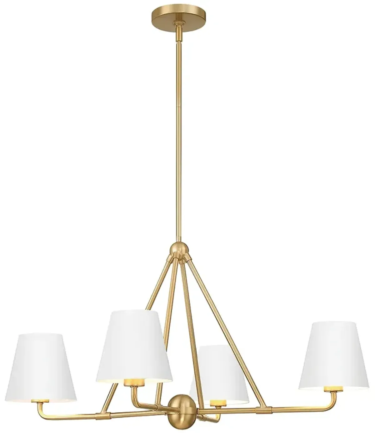 Crystorama Xavier 4 Light Vibrant Gold + White Chandelier