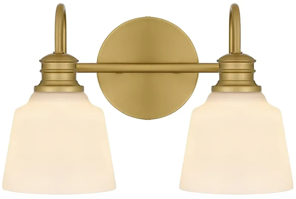 Hinton 2-Light Aged Brass Bath Light