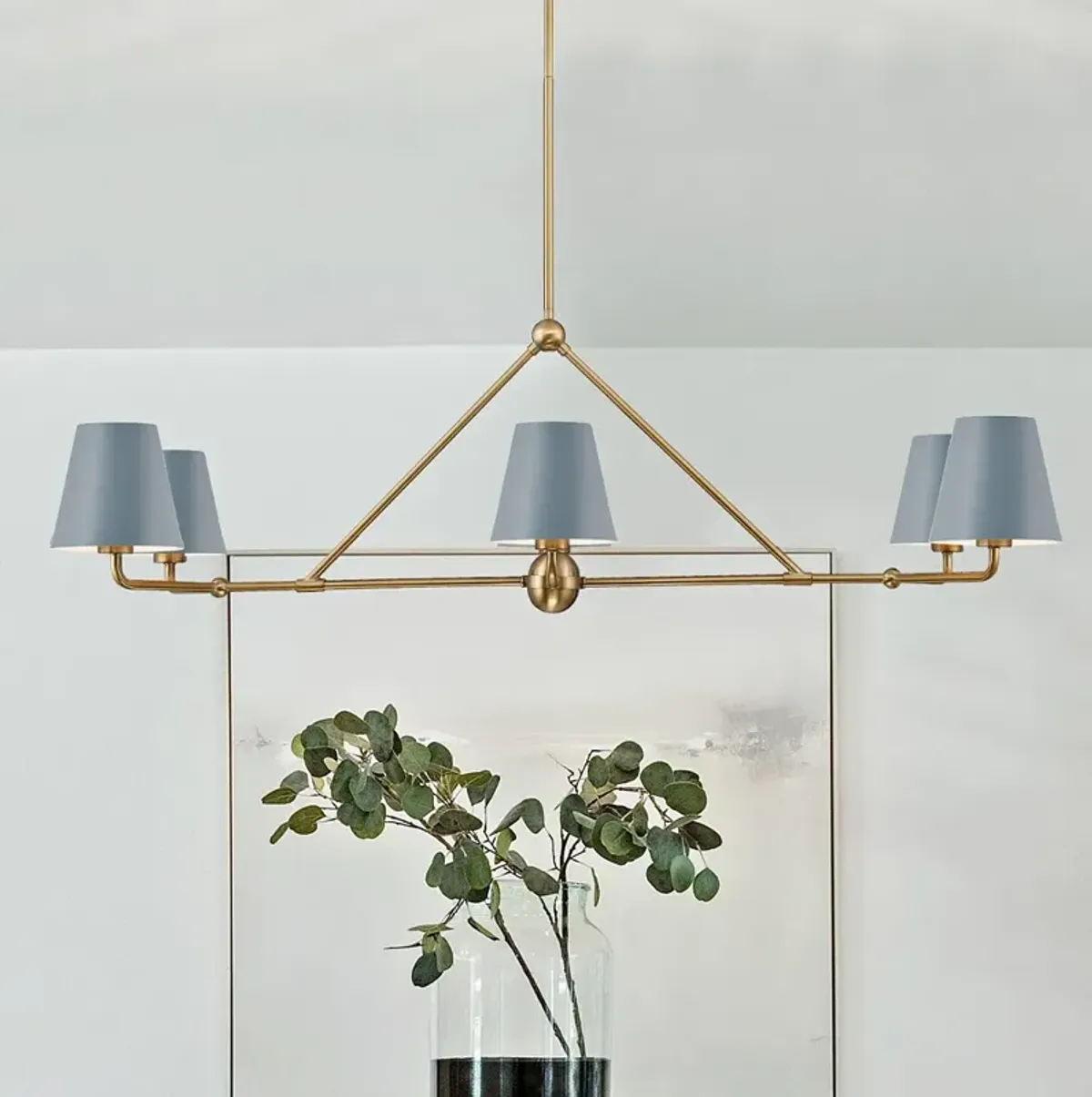 Xavier 46" Wide Vibrant Gold 6-Light Linear Chandelier