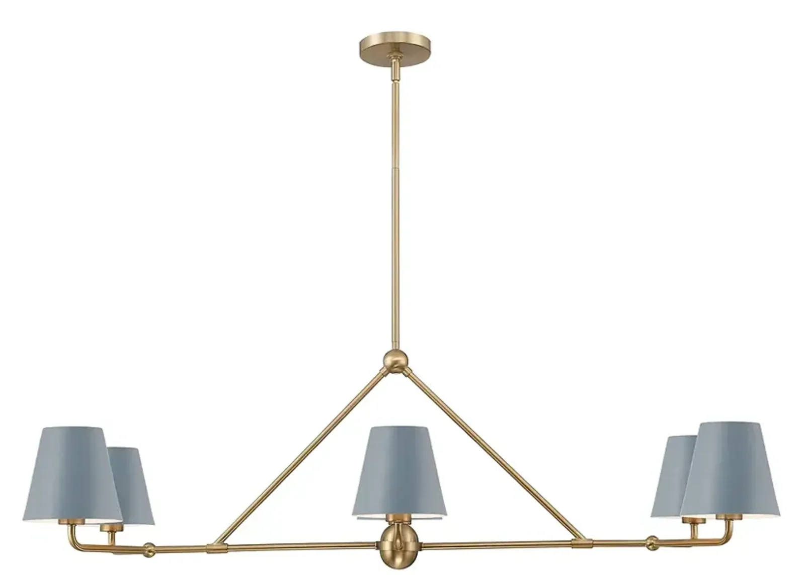 Crystorama Xavier 6 Light Vibrant Gold + Blue Chandelier