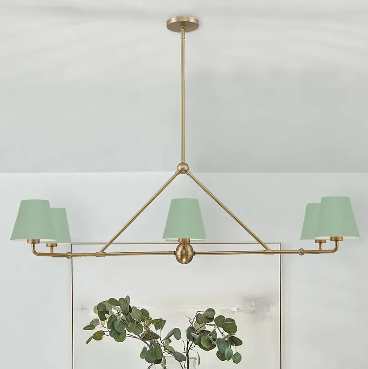 Crystorama Xavier 6 Light Vibrant Gold + Green Chandelier