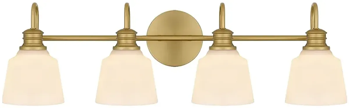 Hinton 4-Light Aged Brass Bath Light