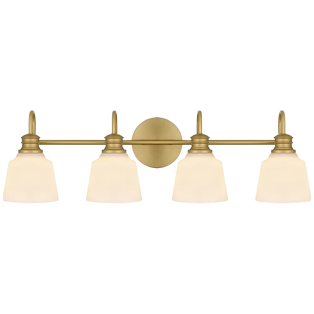 Hinton 4-Light Aged Brass Bath Light