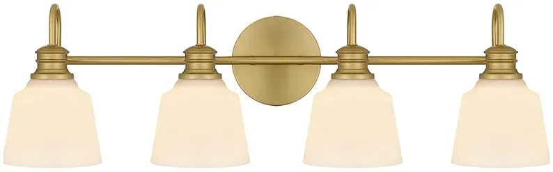 Hinton 4-Light Aged Brass Bath Light