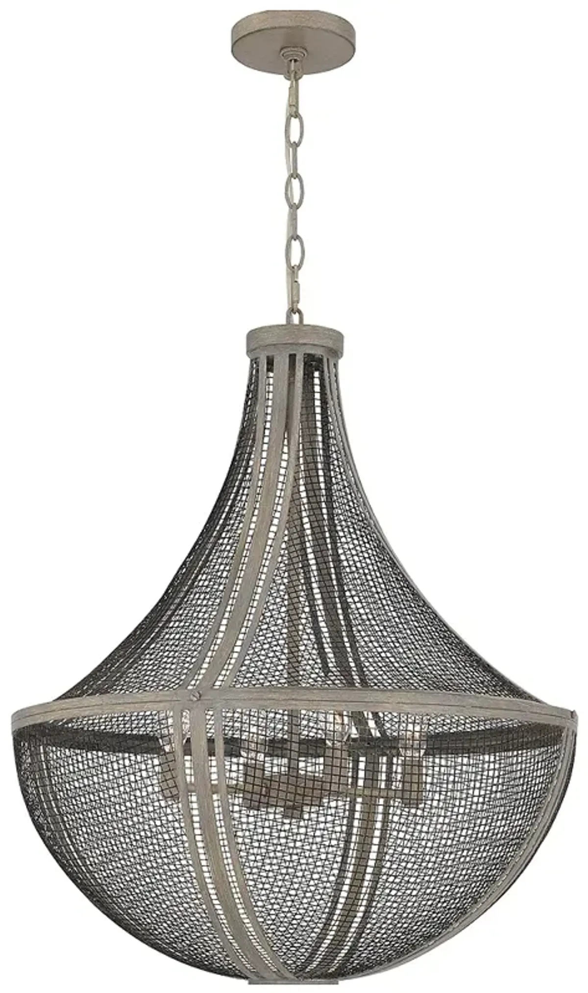 Hallie 4-Light Distressed Grey Wood Pendant Light