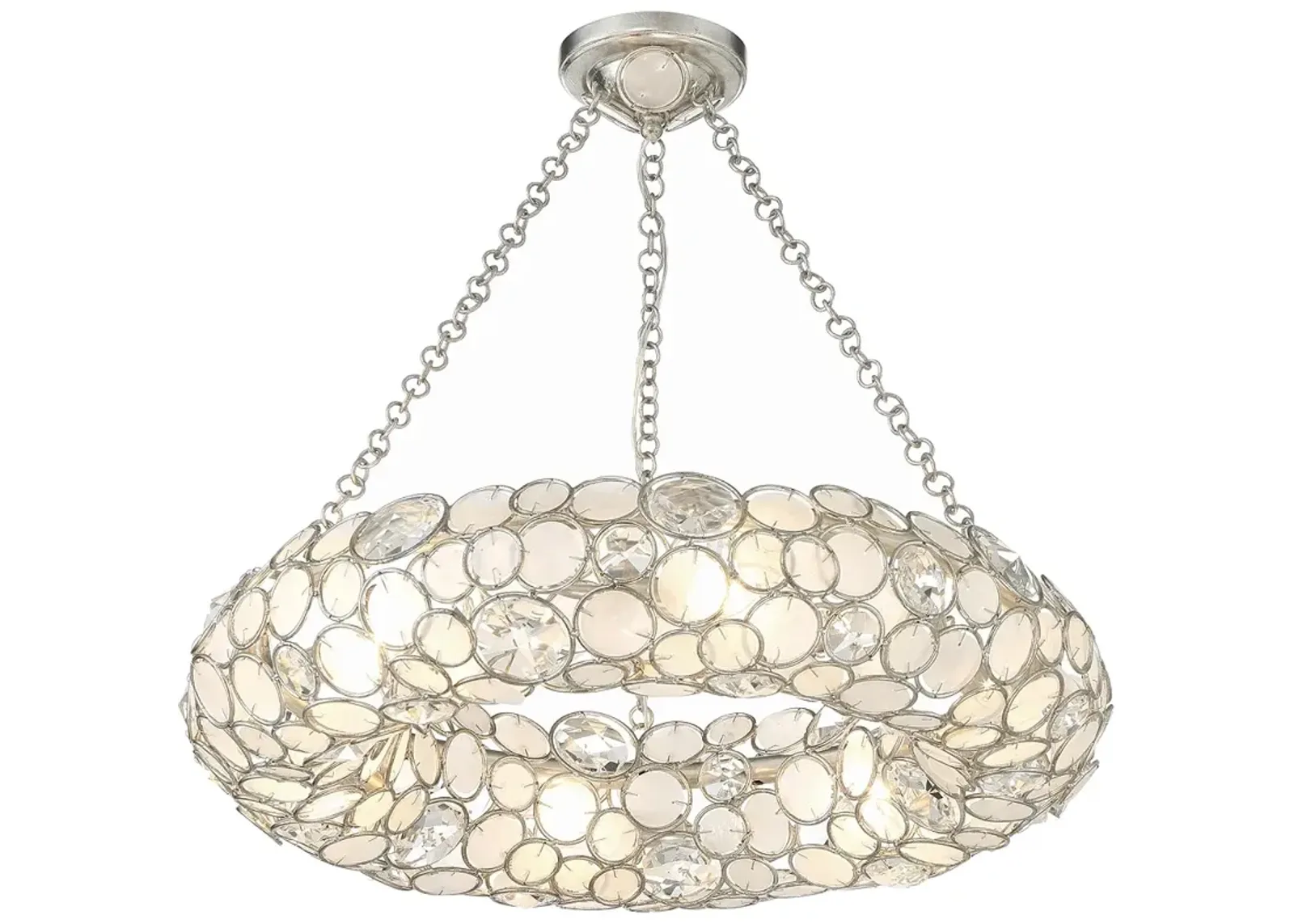 Crystorama Palla 6 Light Antique Silver Chandelier