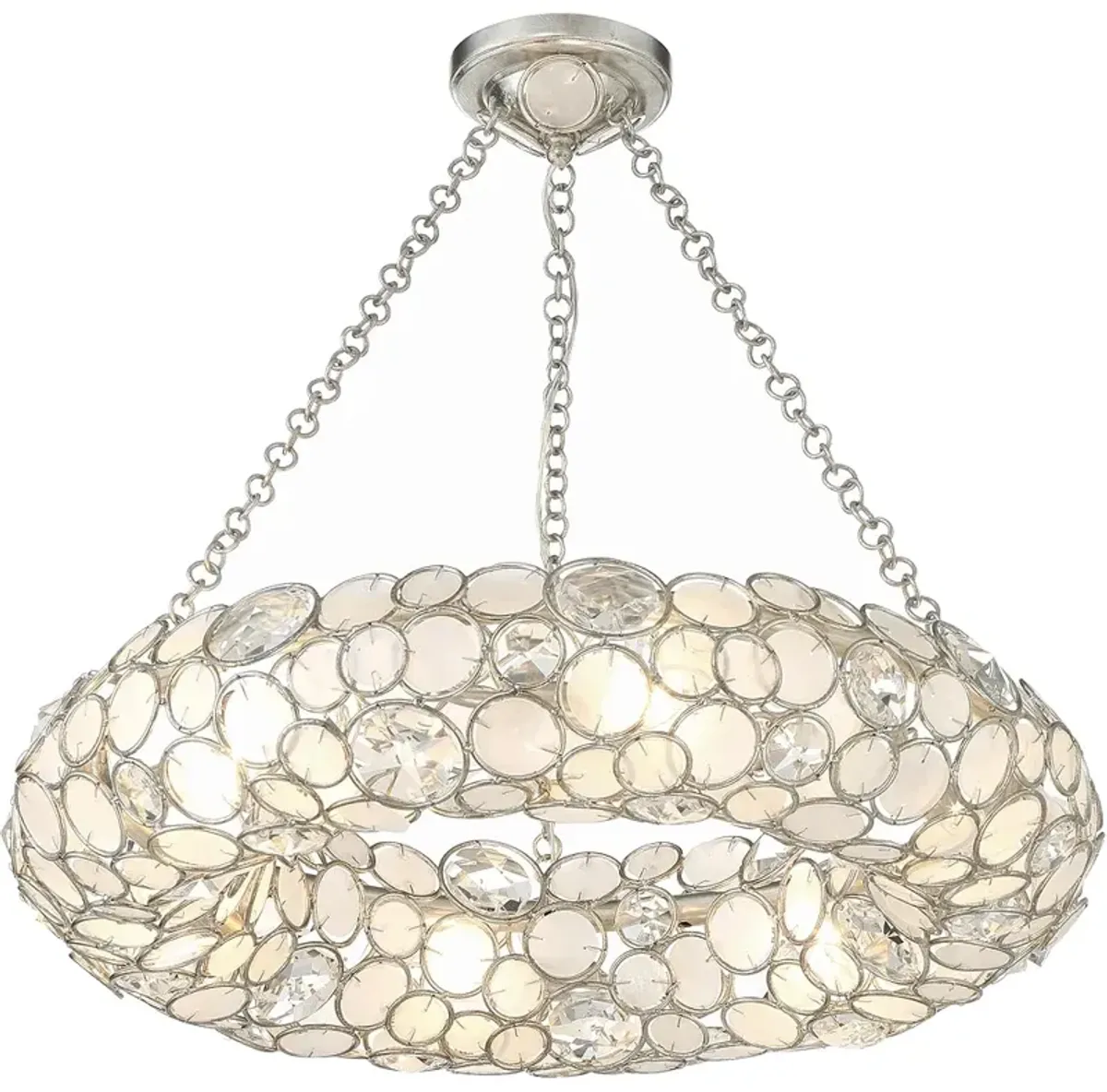 Crystorama Palla 6 Light Antique Silver Chandelier