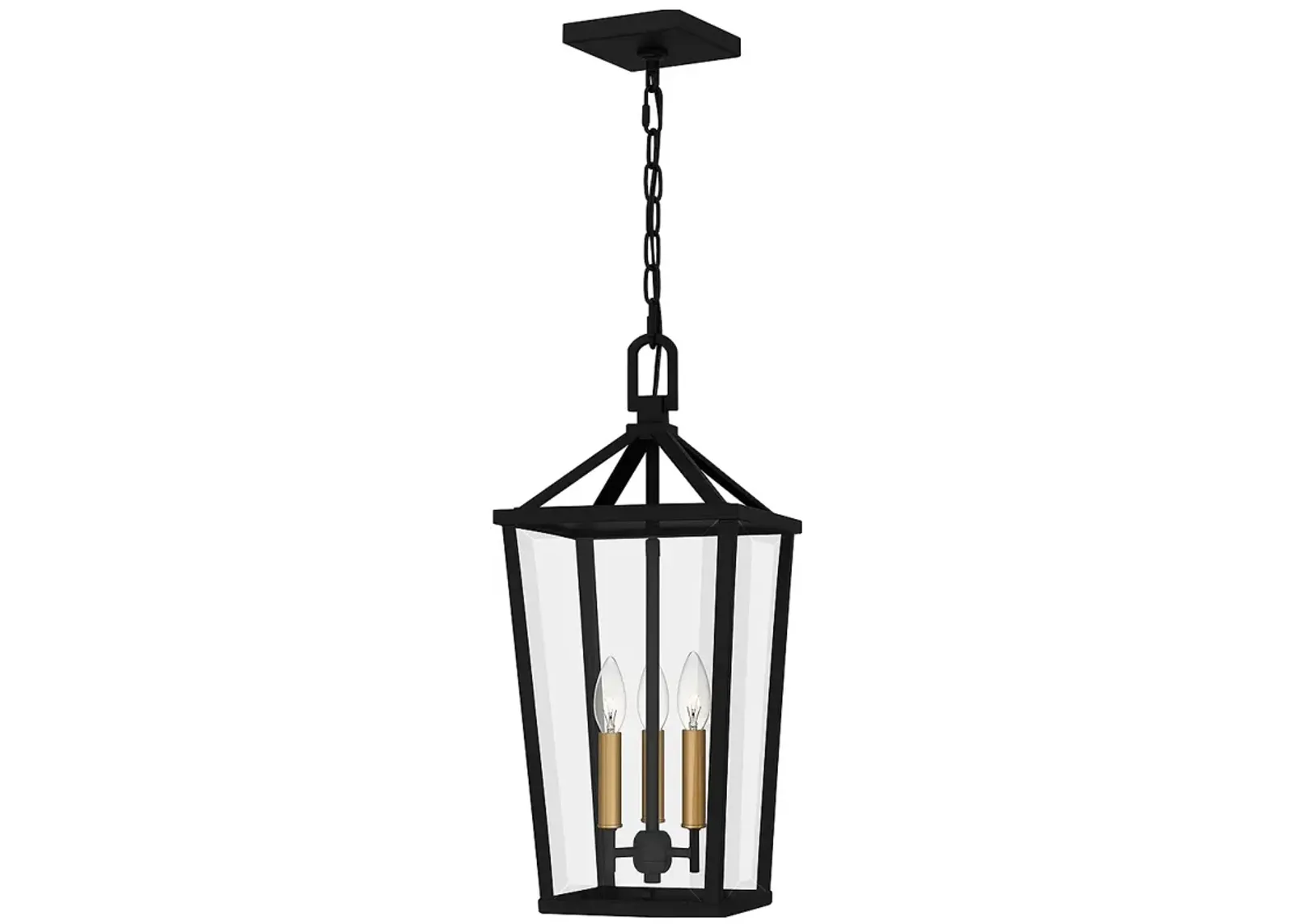 Hull 3-Light Matte Black Outdoor Hanging Lantern