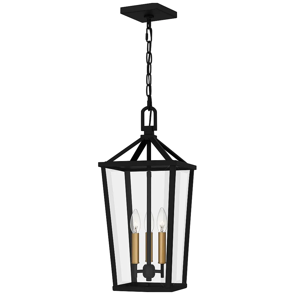 Hull 3-Light Matte Black Outdoor Hanging Lantern