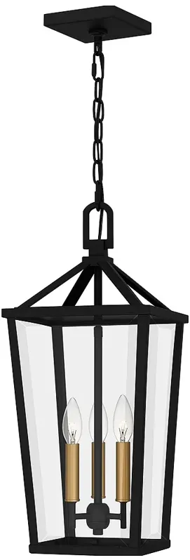 Hull 3-Light Matte Black Outdoor Hanging Lantern