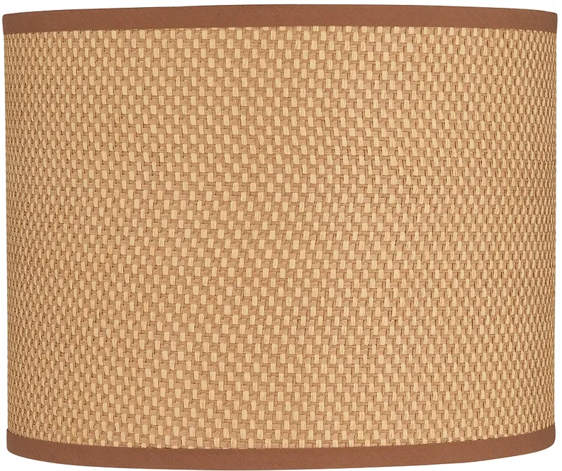 Jaime Peanut Brown Paper Drum Lamp Shade 14x14x11 (Spider)