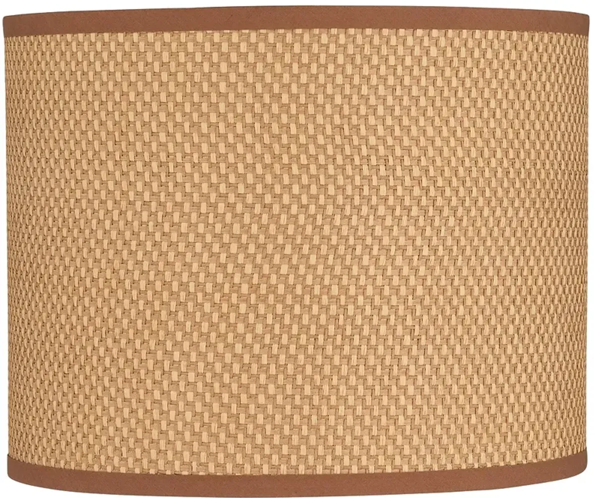 Jaime Peanut Brown Paper Drum Lamp Shade 14x14x11 (Spider)