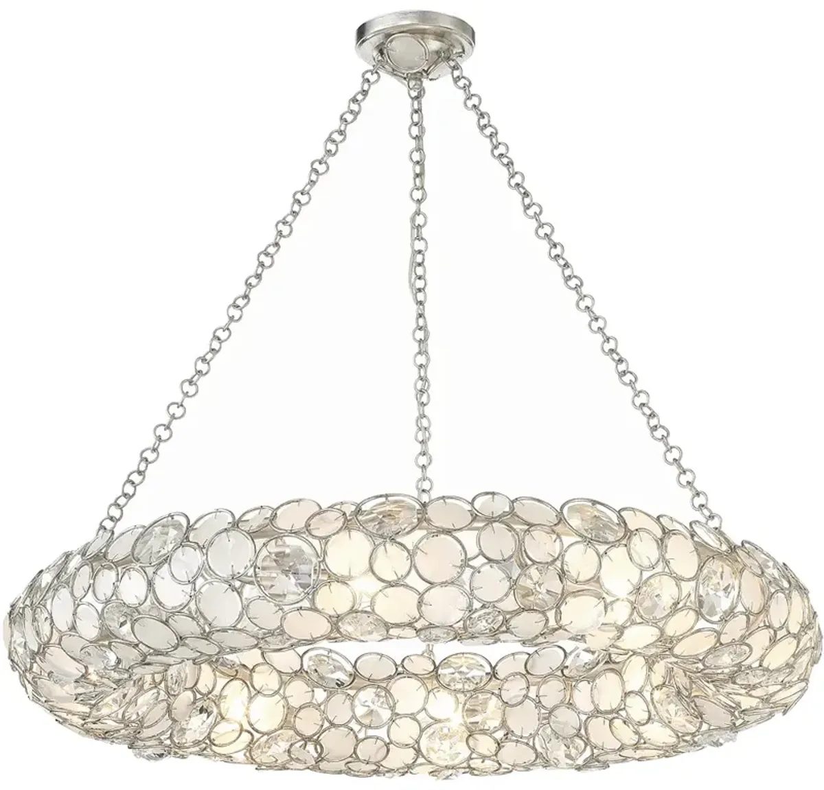 Crystorama Palla 8 Light Antique Silver Chandelier