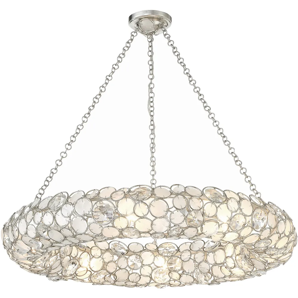 Crystorama Palla 8 Light Antique Silver Chandelier