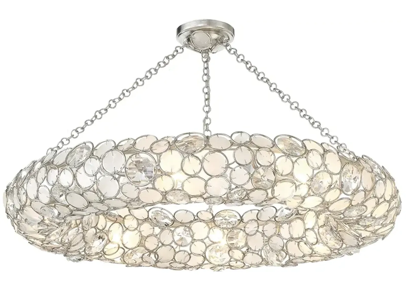 Crystorama Palla 8 Light Antique Silver Semi Flush Mount