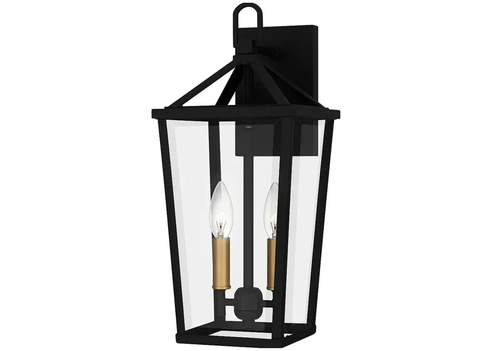 Hull 2-Light Matte Black Outdoor Wall Lantern