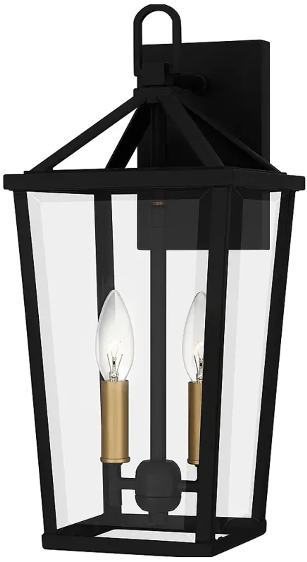 Hull 2-Light Matte Black Outdoor Wall Lantern