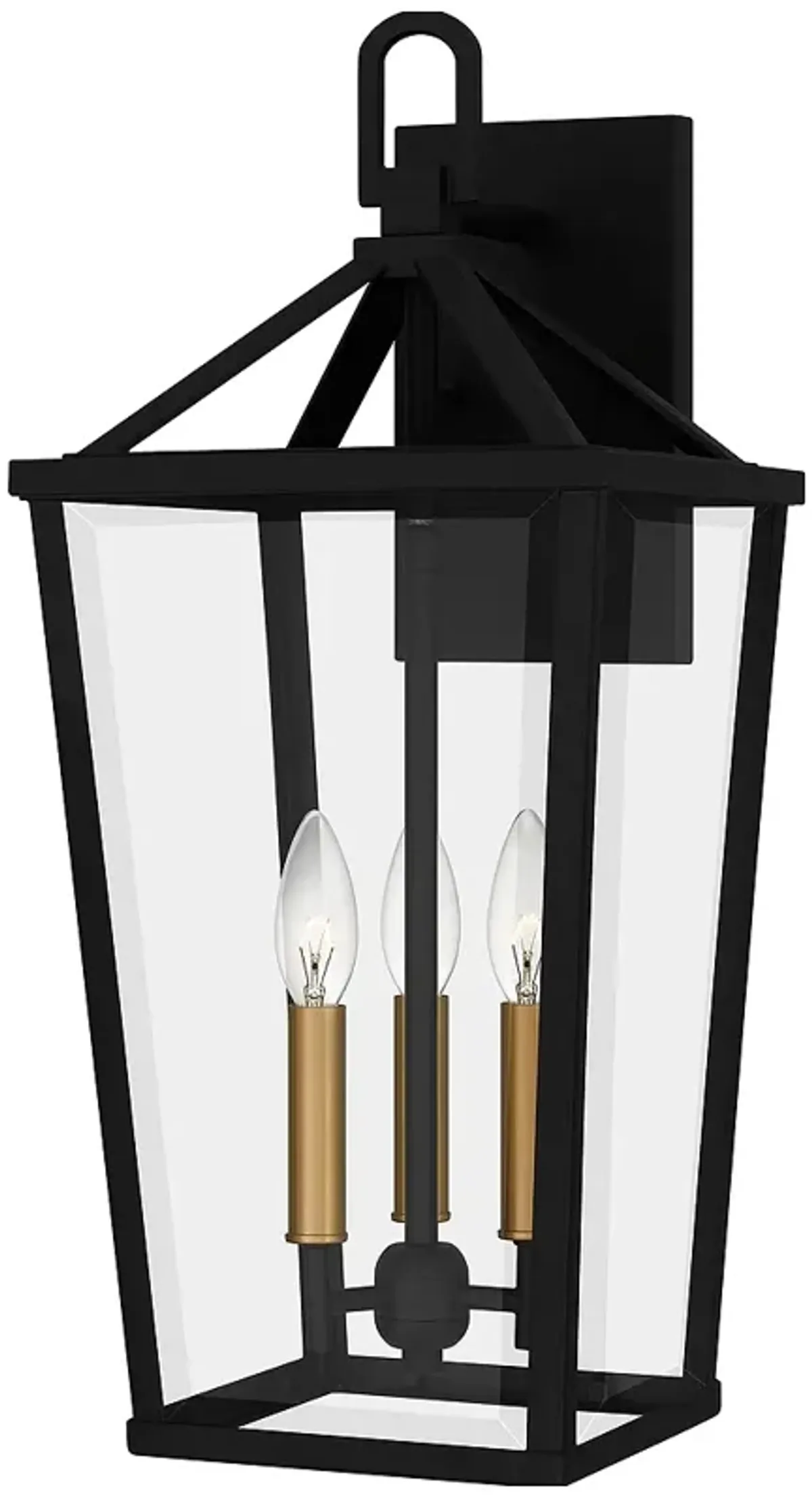 Hull 3-Light Matte Black Outdoor Wall Lantern