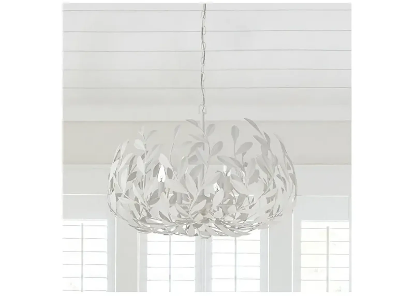 Crystorama Broche 6 Light Matte White Chandelier