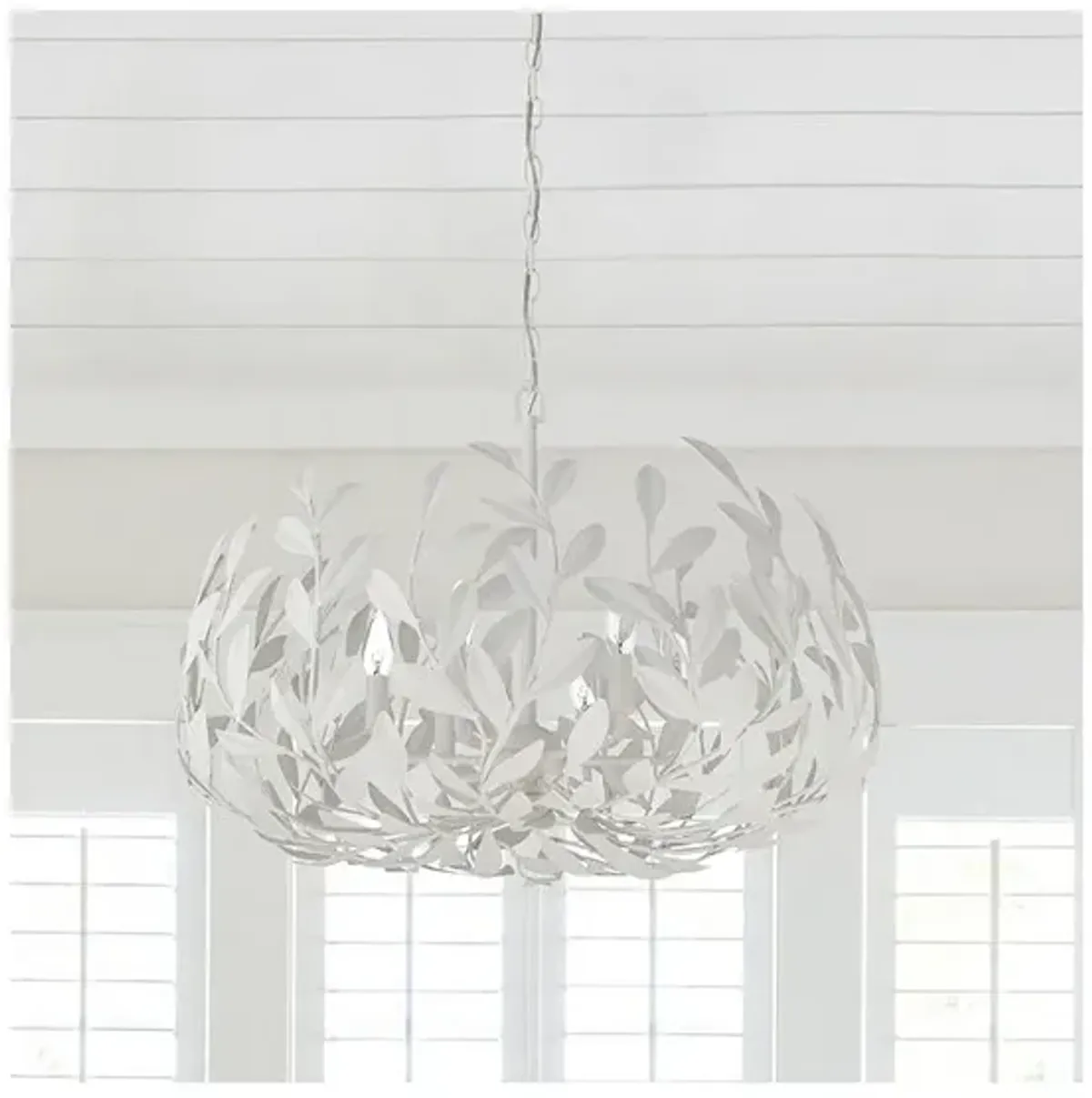 Crystorama Broche 27" Wide Matte White 6-Light Chandelier