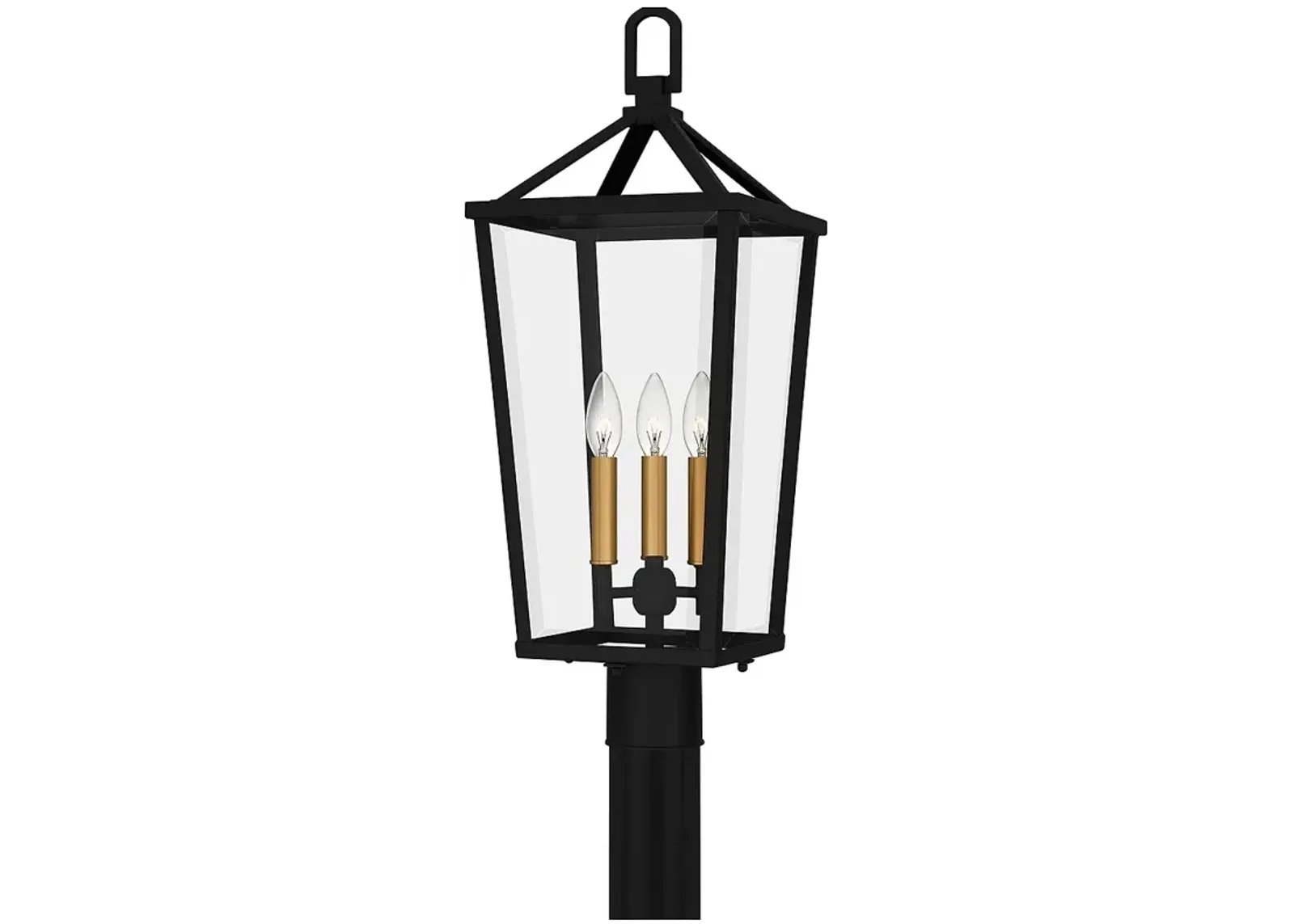 Hull 3-Light Matte Black Outdoor Post Lantern