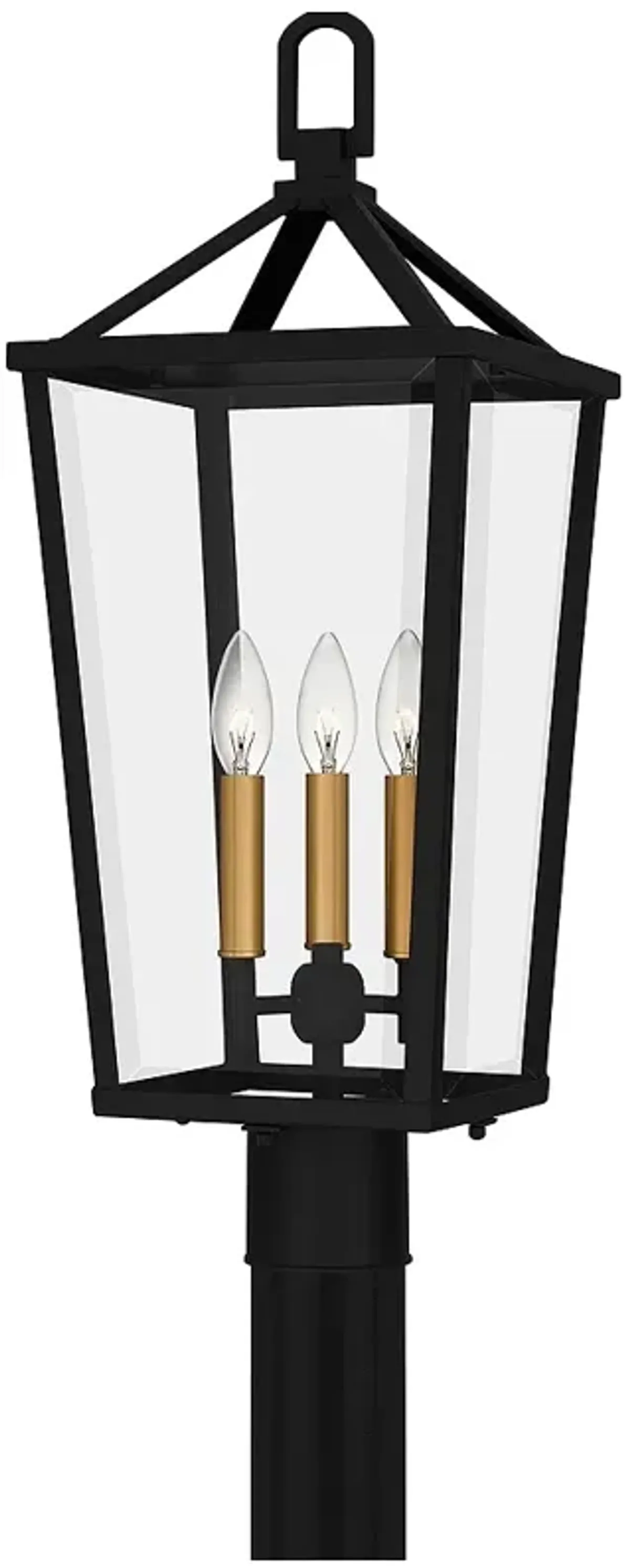 Hull 3-Light Matte Black Outdoor Post Lantern