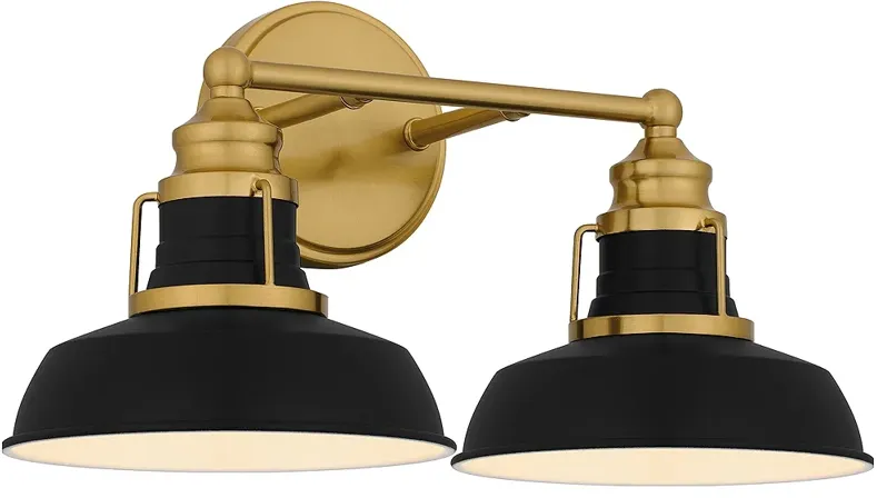 Huxley 2-Light Aged Brass Bath Light