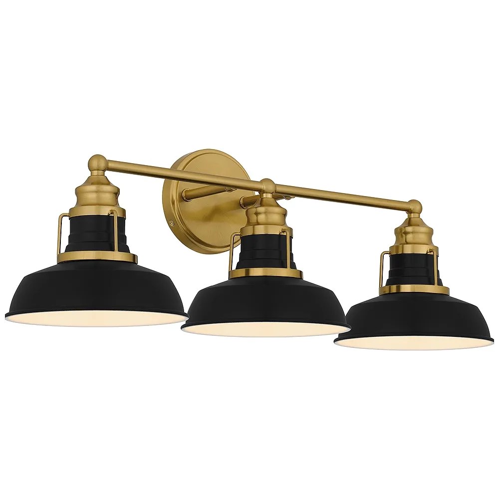 Huxley 3-Light Aged Brass Bath Light