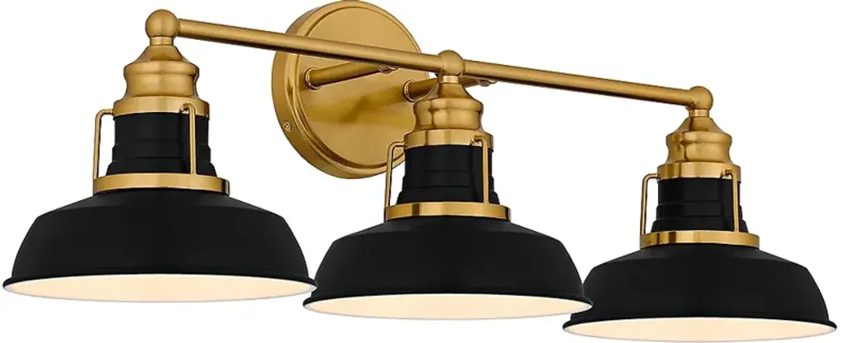 Huxley 3-Light Aged Brass Bath Light