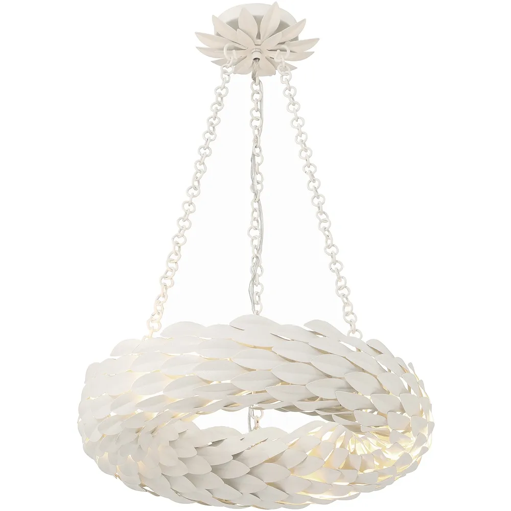 Crystorama Broche 6 Light Matte White Chandelier