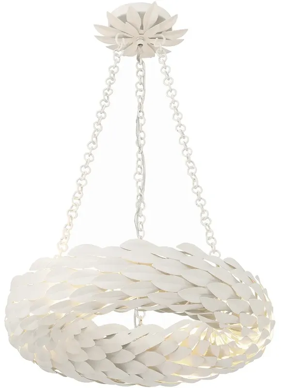 Crystorama Broche 6 Light Matte White Chandelier