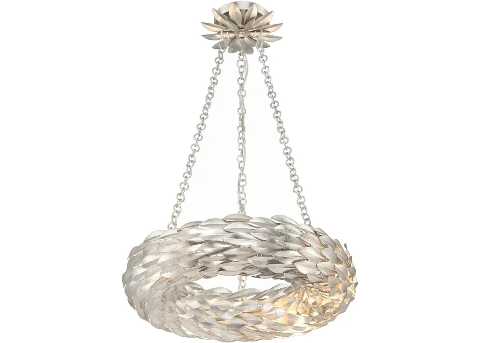 Crystorama Broche 6 Light Antique Silver Chandelier