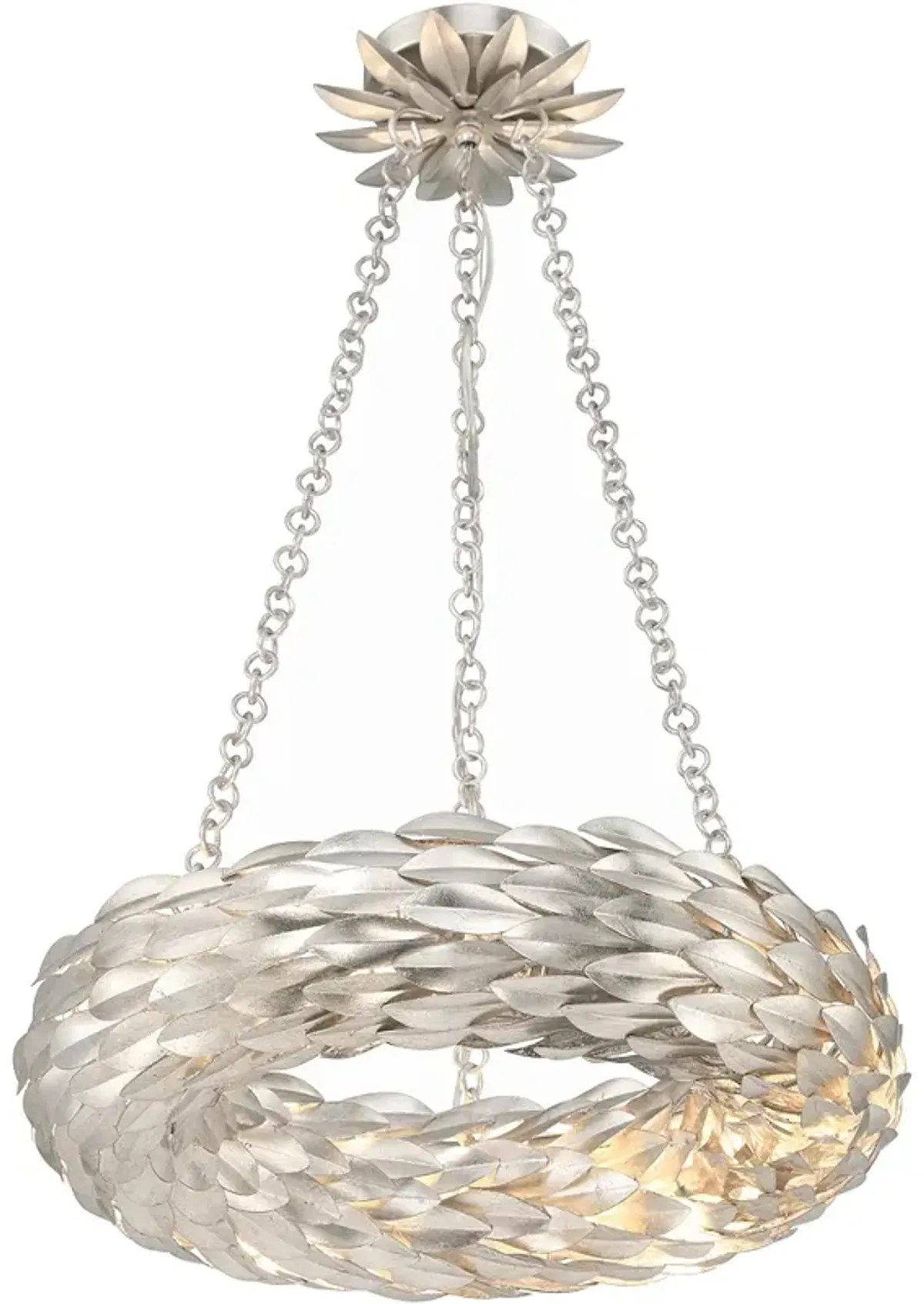 Crystorama Broche 6 Light Antique Silver Chandelier