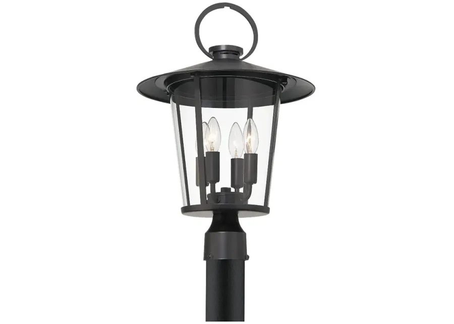 Andover 4 Light Matte Black Outdoor Lantern Post