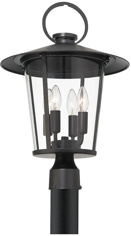 Andover 4 Light Matte Black Outdoor Lantern Post