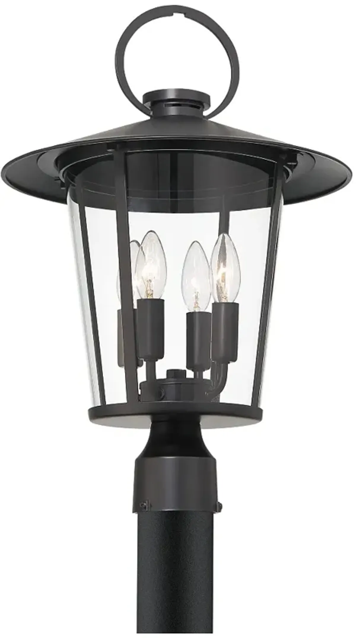 Andover 4 Light Matte Black Outdoor Lantern Post