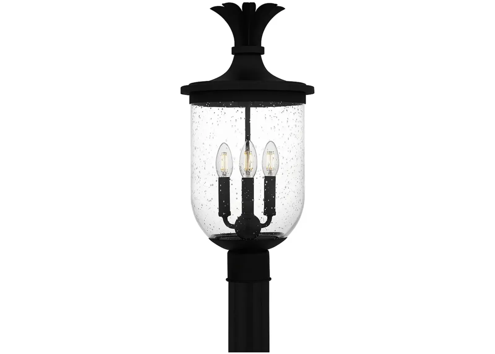 Havana 3-Light Earth Black Outdoor Post Lantern