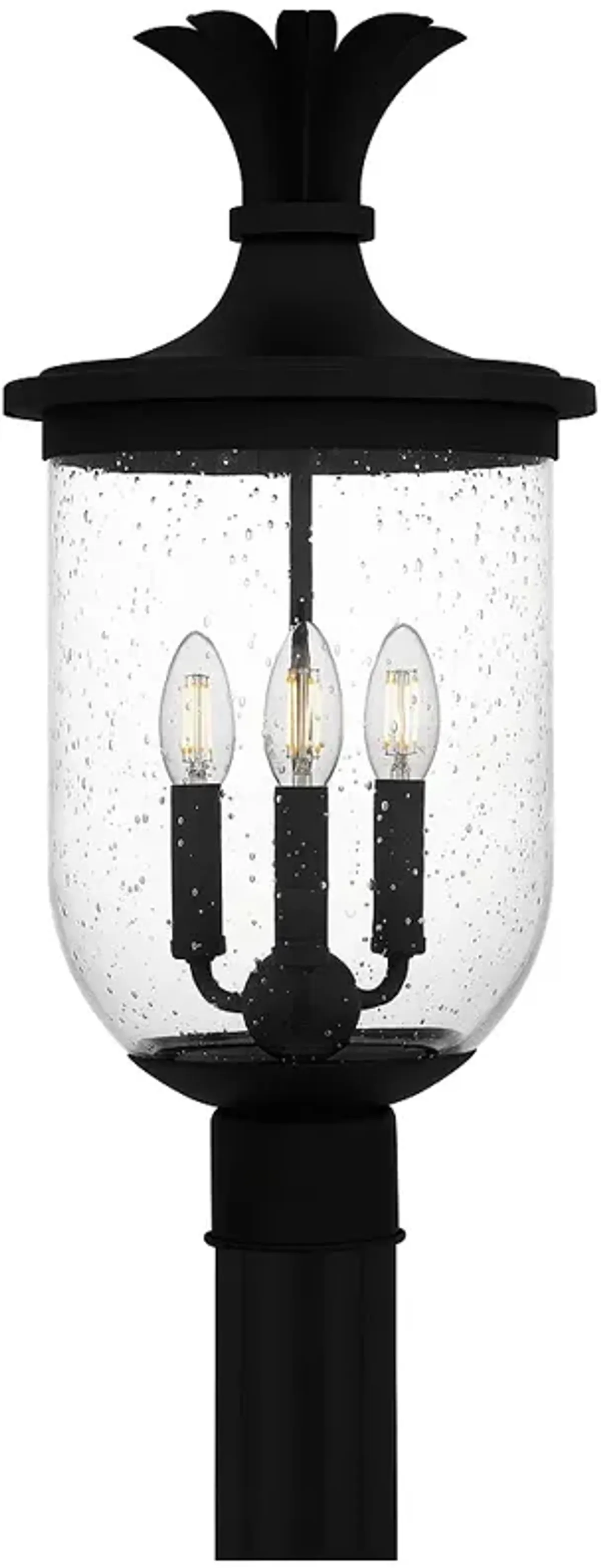 Havana 3-Light Earth Black Outdoor Post Lantern